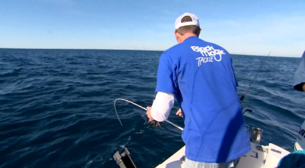 The T-Curve Revolution Bluewater Travel LT Spin 703 matched up with a Saragosa SW 5000 spinning reel proved the ideal set up for casting lures to medium-sized pelagics such as this Kimberley queenfish.